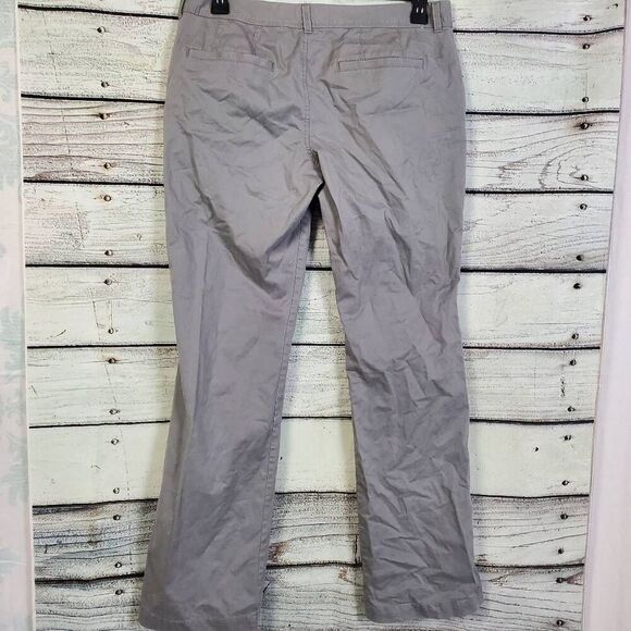 Old Navy Women’s Perfect Khaki Pants Boot Cut Gray Size 12 Long Cotton Stretch - Picture 3 of 6